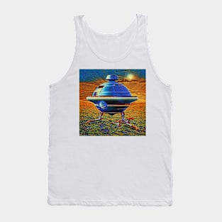 Cool UFO on lawn Tank Top